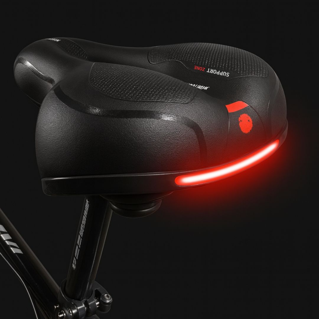 Comfortabel Fietszadel met Verende Zitting en Reflector — Ergonomische Gelvulling — Universele Pasvorm voor Dames en Heren — Waterdicht Mountainbike MTB Stadsfietszadel | Sulvida