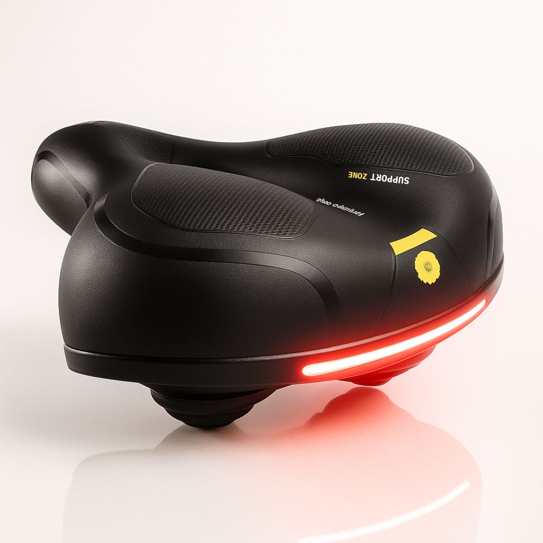 Comfortabel Fietszadel met Verende Zitting en Reflector — Ergonomische Gelvulling — Universele Pasvorm voor Dames en Heren — Waterdicht Mountainbike MTB Stadsfietszadel | Sulvida