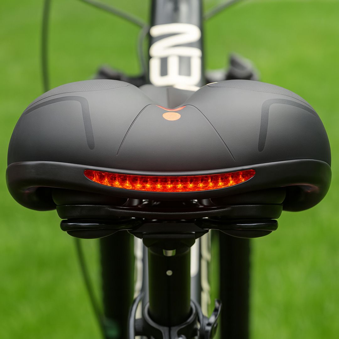 Comfortabel Fietszadel met Verende Zitting en Reflector — Ergonomische Gelvulling — Universele Pasvorm voor Dames en Heren — Waterdicht Mountainbike MTB Stadsfietszadel | Sulvida