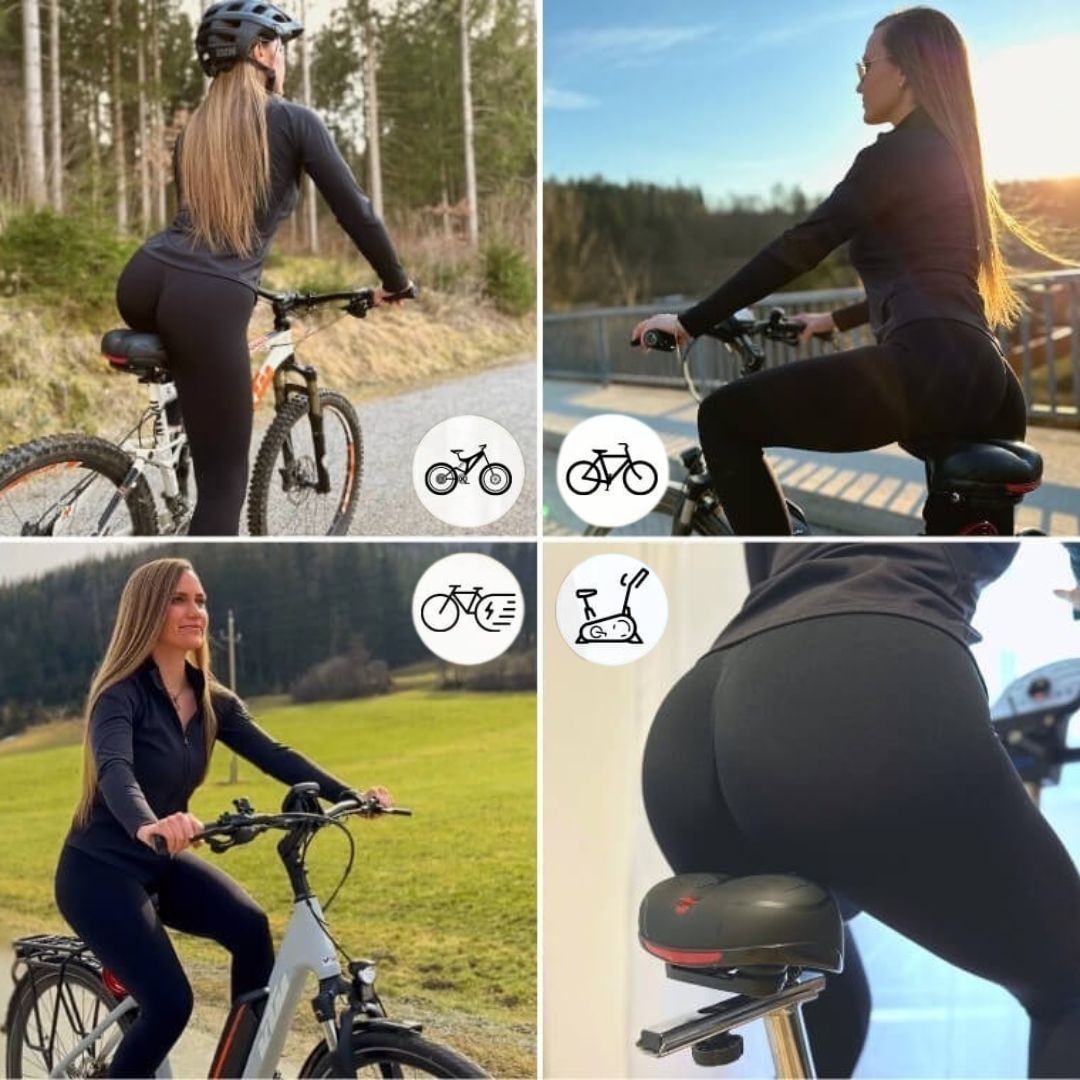 Comfortabel Fietszadel met Verende Zitting en Reflector — Ergonomische Gelvulling — Universele Pasvorm voor Dames en Heren — Waterdicht Mountainbike MTB Stadsfietszadel | Sulvida