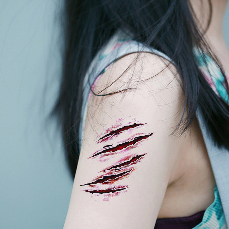 Tijdelijke Horror Tattoo Set Griezelig Realistische Halloween Party Make-up Cosplay Nep Wonden Littekens | Sulvida
