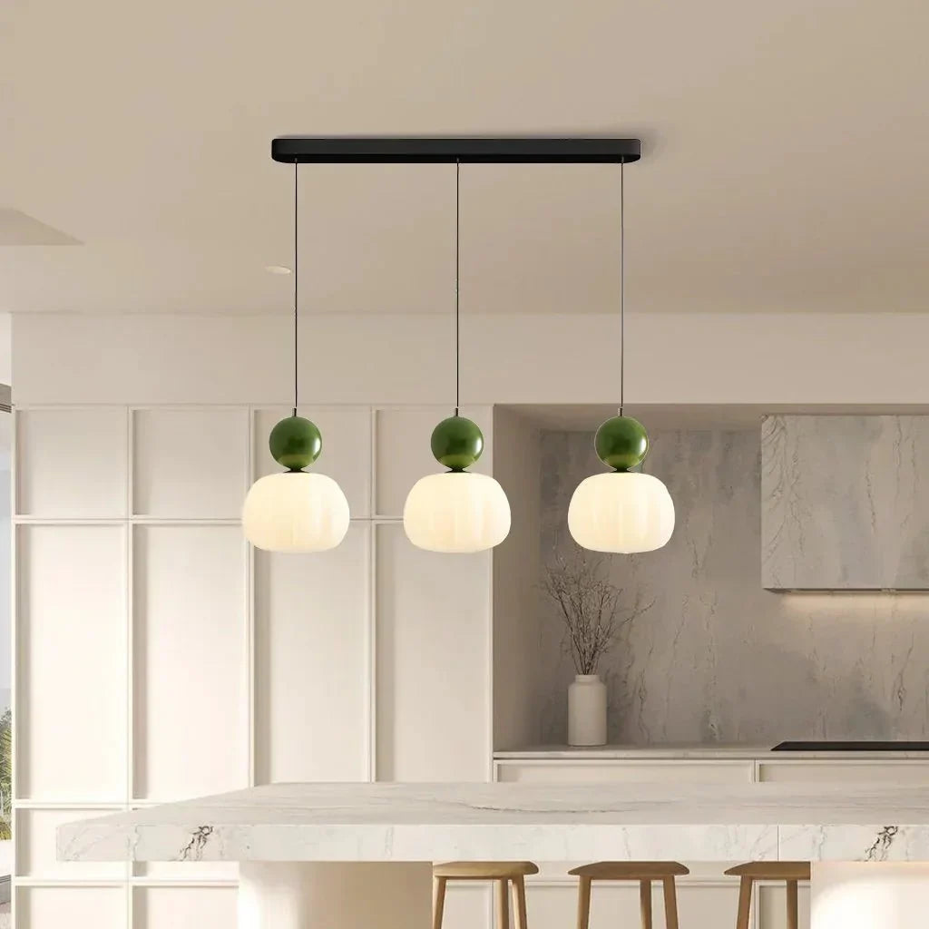 Hanglamp Art Deco Crème Ø16cm Metaal Glas G9 Eettafel Woonkamer Keuken Pendellamp Vintage Designlamp | Sulvida