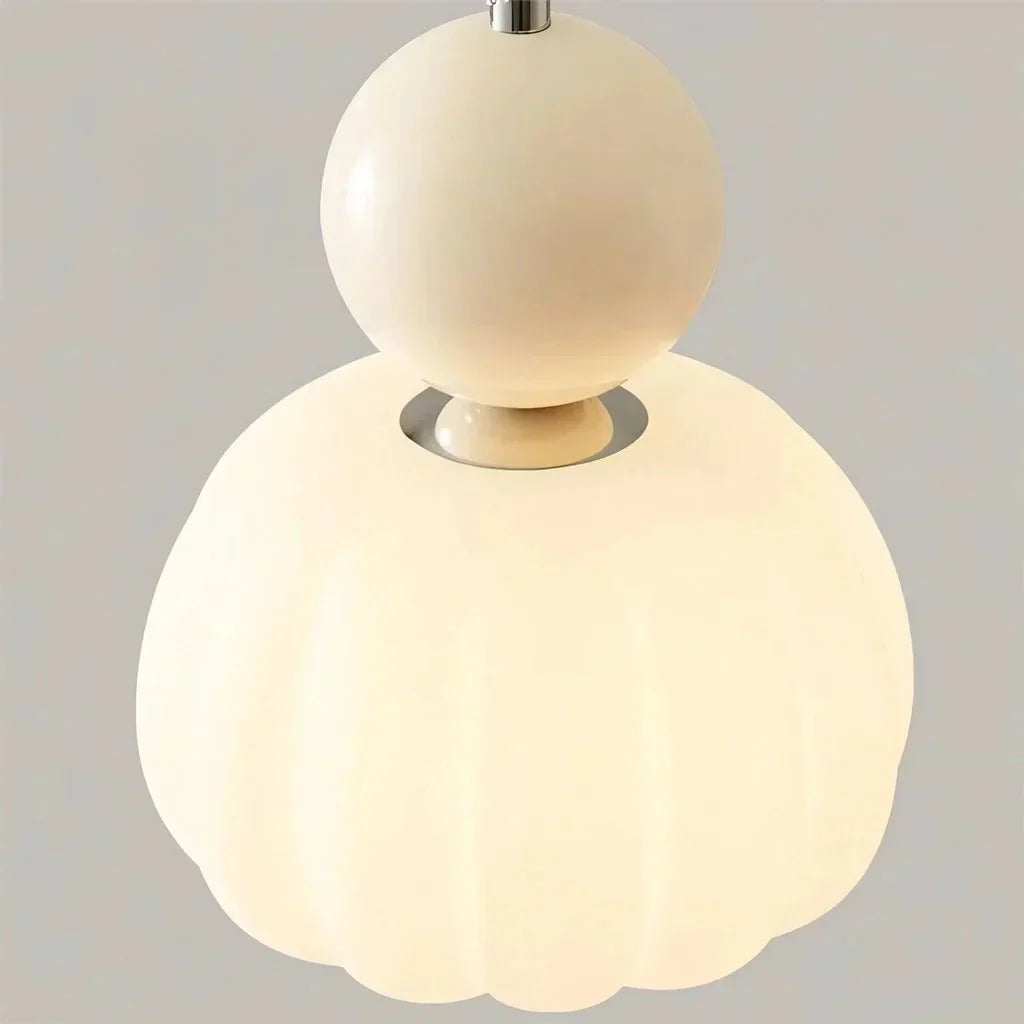 Hanglamp Art Deco Crème Ø16cm Metaal Glas G9 Eettafel Woonkamer Keuken Pendellamp Vintage Designlamp | Sulvida