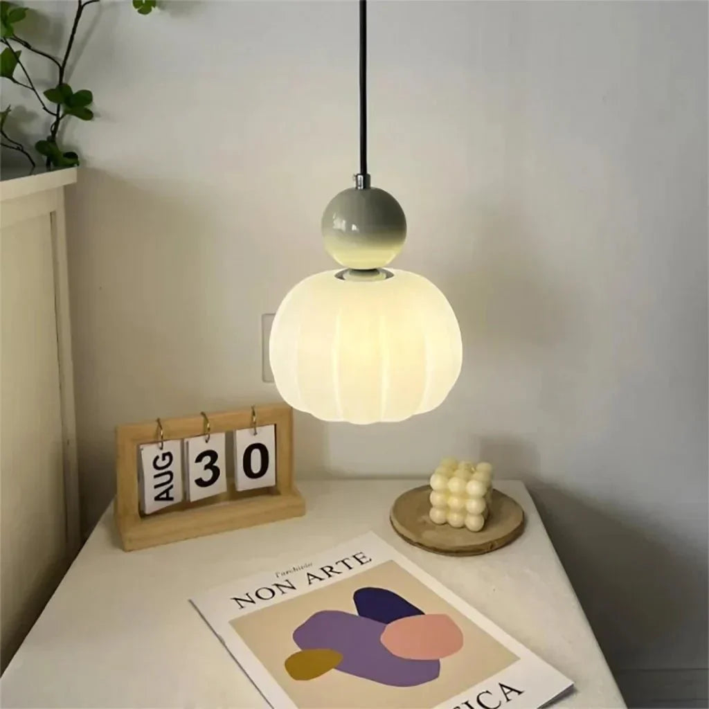 Hanglamp Art Deco Crème Ø16cm Metaal Glas G9 Eettafel Woonkamer Keuken Pendellamp Vintage Designlamp | Sulvida