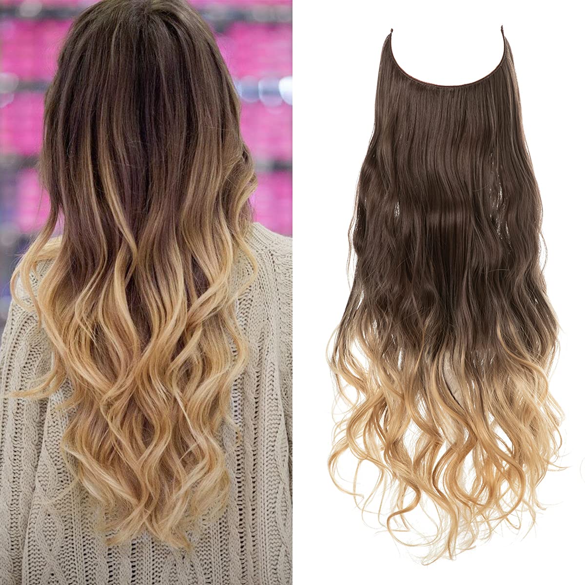 Onzichtbare Hair Extensions Halo Wire 35-45cm Natuurlijk Volume Lang Haar Zonder Clips Invisible Wire | Sulvida