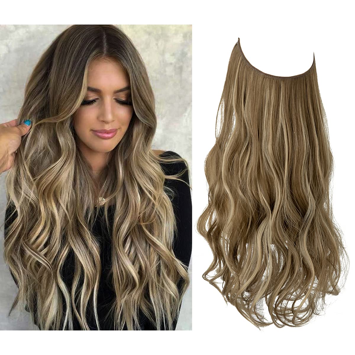 Onzichtbare Hair Extensions Halo Wire 35-45cm Natuurlijk Volume Lang Haar Zonder Clips Invisible Wire | Sulvida