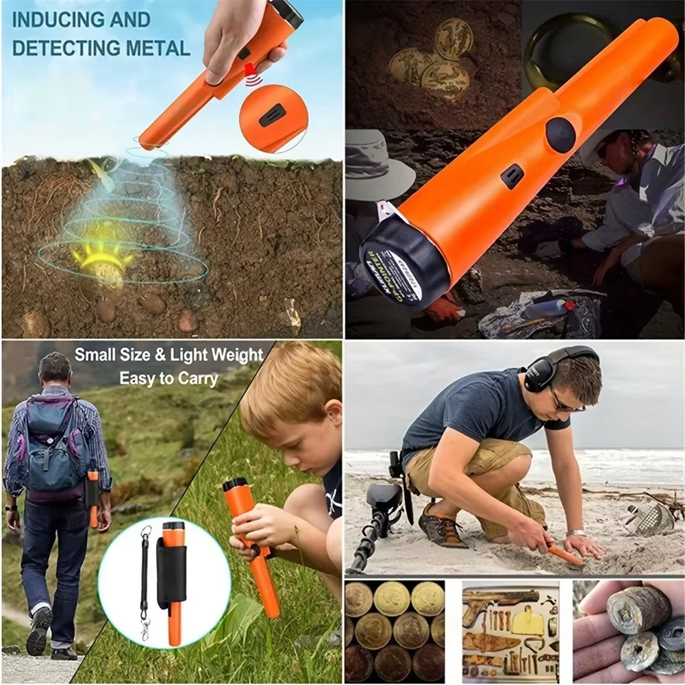 Détecteur de métaux pinpointer étanche IP66, détection à 360° pour la recherche de trésors, pièces, bijoux, reliques, or et argent | Sulvida