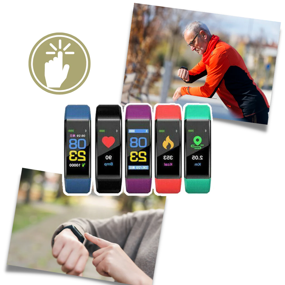 Smartwatch met Gezondheidsfuncties – Bloeddruk Hartslag – LED Display 0.96 Inch – USB Oplaadbaar – Waterdicht | Sulvida