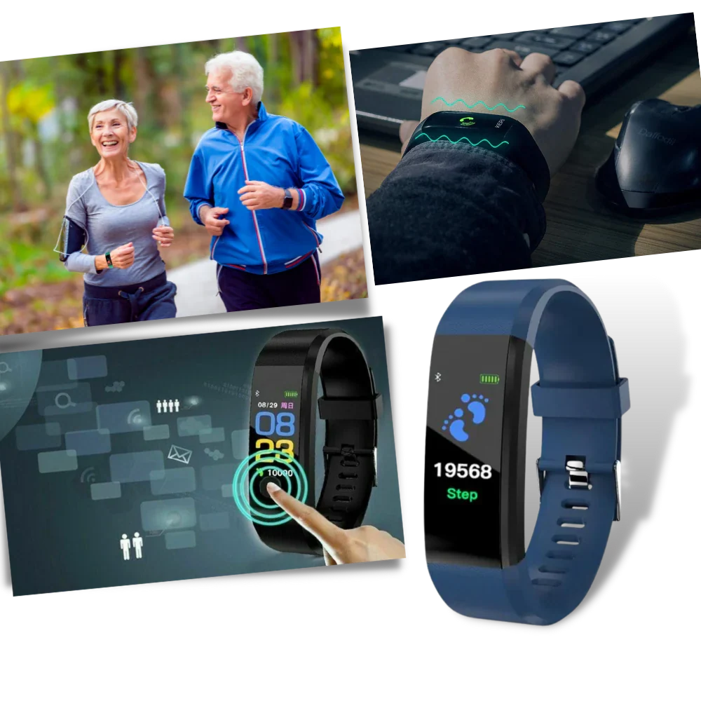 Smartwatch met Gezondheidsfuncties – Bloeddruk Hartslag – LED Display 0.96 Inch – USB Oplaadbaar – Waterdicht | Sulvida