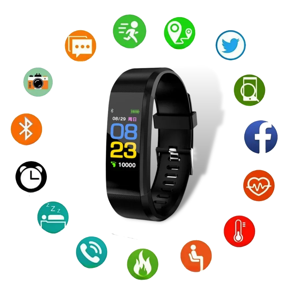 Smartwatch met Gezondheidsfuncties – Bloeddruk Hartslag – LED Display 0.96 Inch – USB Oplaadbaar – Waterdicht | Sulvida