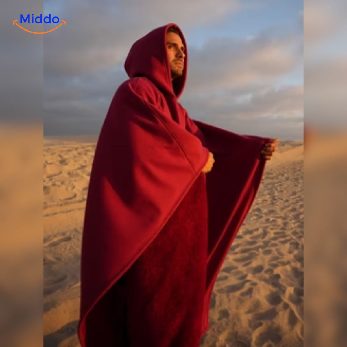 Unisex Cape met Capuchon Wolmix Zwart Groen Rood Paars Herfst Winter Warme Poncho Omslagdoek Oversized | Sulvida