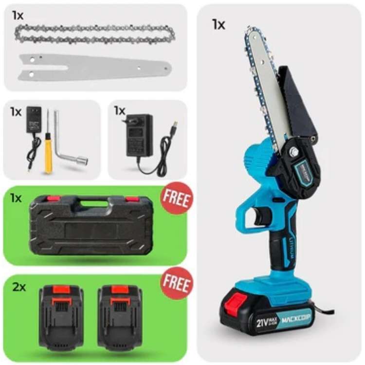 Mini Kettingzaag Draadloos 15 cm Elektrisch Tuingereedschap Accu Snoeigereedschap Houtzaag Takken Snoeien | Sulvida