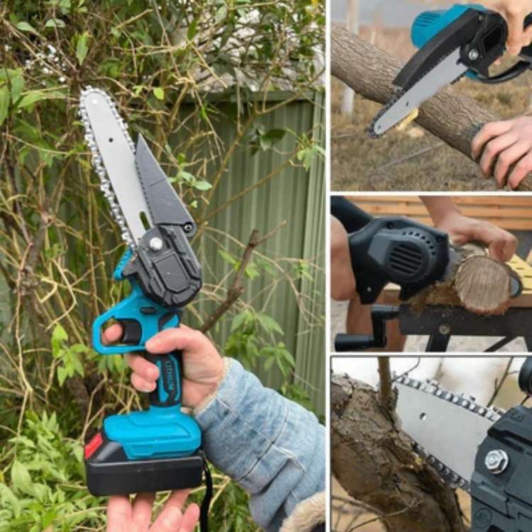 Mini Kettingzaag Draadloos 15 cm Elektrisch Tuingereedschap Accu Snoeigereedschap Houtzaag Takken Snoeien | Sulvida