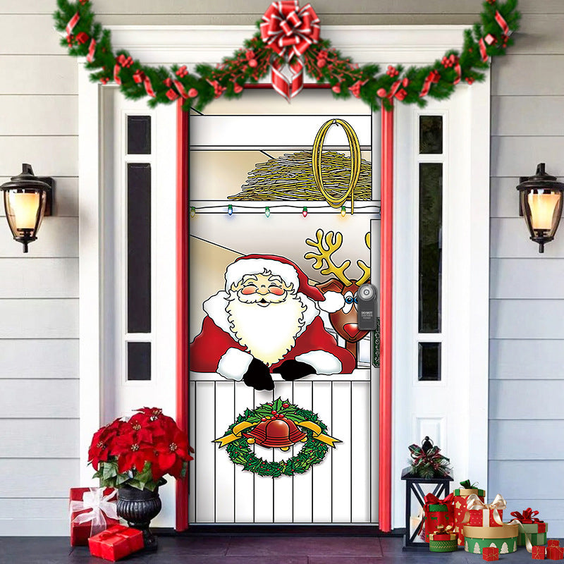 Deurkleed Kerstmotief 91x203cm Polyester Herbruikbaar Wasbaar Sfeervolle Entree Decoratie Feestdagen | Sulvida