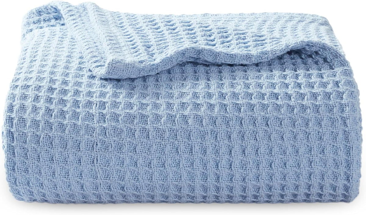 Katoenen Wafelweefsel Deken Queen Size Zacht Ademend Licht Luxe Zomerdeken voor Bed Bank Slaapkamer Comfort | Sulvida