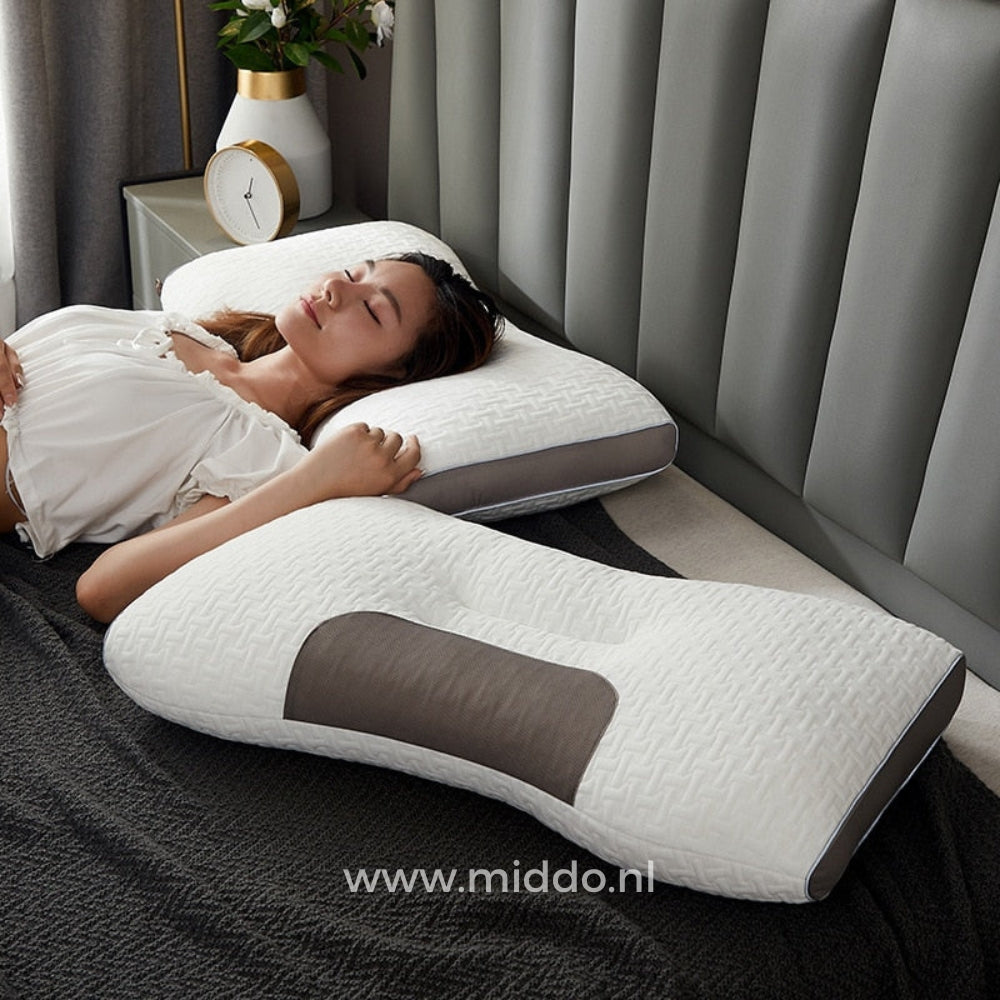 Ergonomisch Neksteunkussen Golfpatroon Honingraat Rug Zijslapers Orthopedisch Memory Foam Slaapkussen | Sulvida