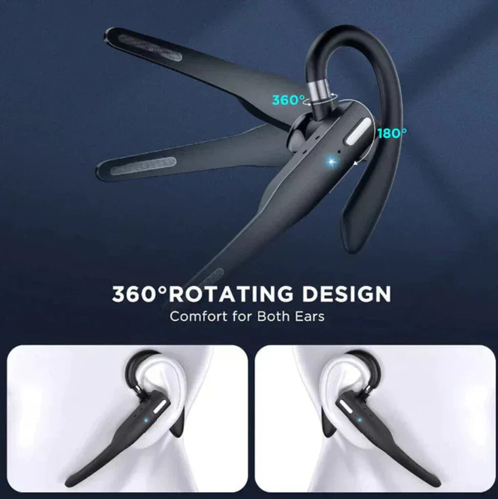 Draadloze headset met ruisonderdrukking en dubbele microfoon voor heldere gesprekken en handsfree bellen | Sulvida