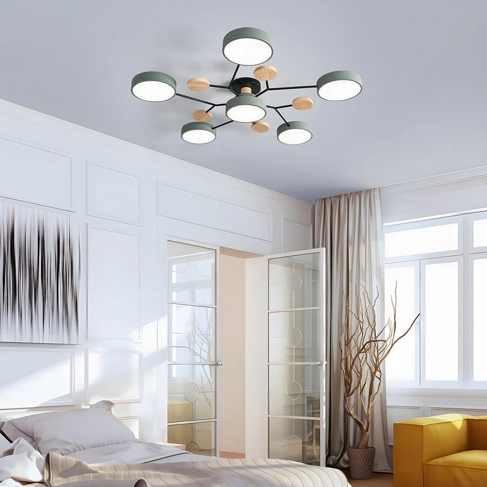 LED Plafondlamp Halo Cirkel IJzer Acryl Dimbaar 4 5 6 7 Lichtpunten Modern Design Woon Slaapkamer Verstelbaar | Sulvida