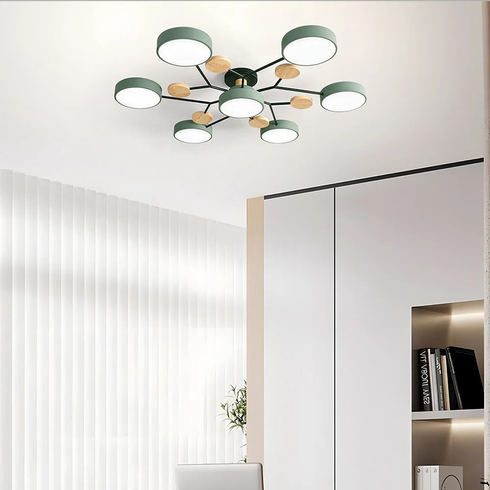 LED Plafondlamp Halo Cirkel IJzer Acryl Dimbaar 4 5 6 7 Lichtpunten Modern Design Woon Slaapkamer Verstelbaar | Sulvida