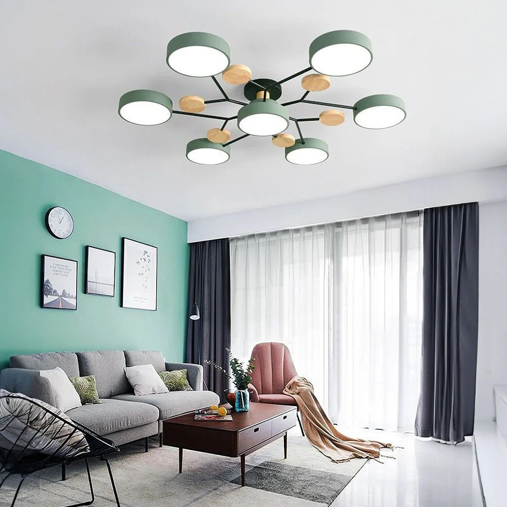 LED Plafondlamp Halo Cirkel IJzer Acryl Dimbaar 4 5 6 7 Lichtpunten Modern Design Woon Slaapkamer Verstelbaar | Sulvida