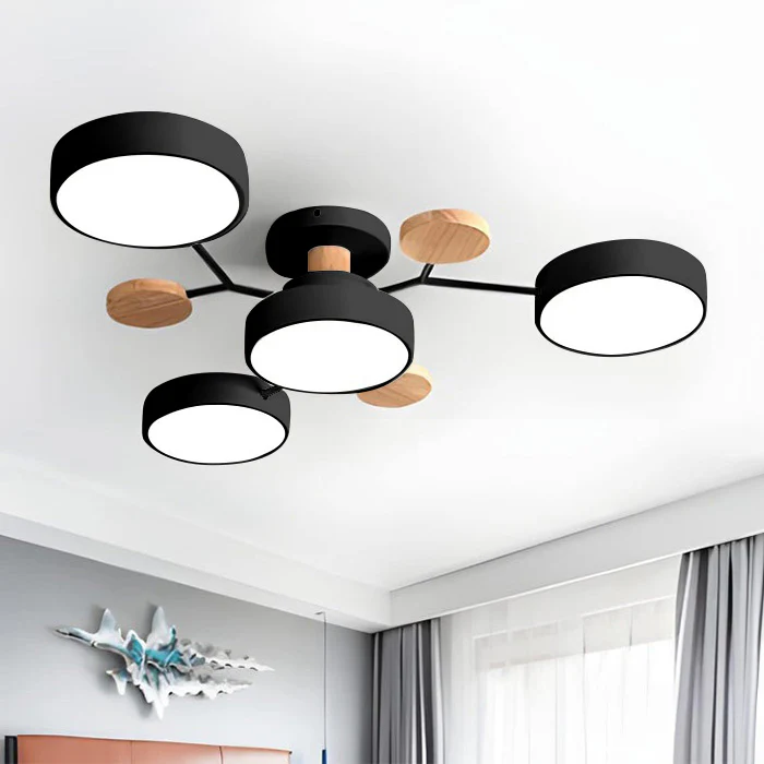 LED Plafondlamp Halo Cirkel IJzer Acryl Dimbaar 4 5 6 7 Lichtpunten Modern Design Woon Slaapkamer Verstelbaar | Sulvida