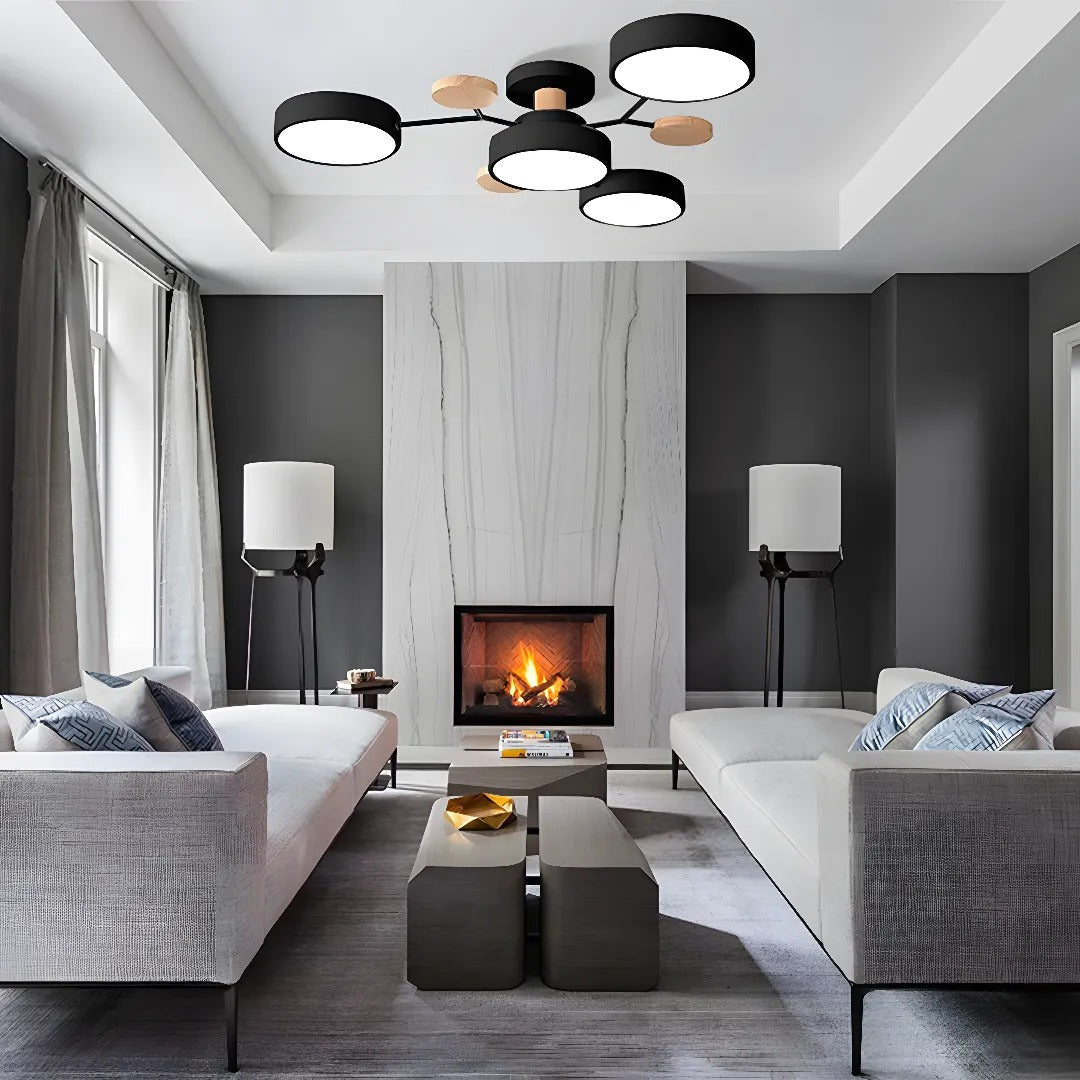 LED Plafondlamp Halo Cirkel IJzer Acryl Dimbaar 4 5 6 7 Lichtpunten Modern Design Woon Slaapkamer Verstelbaar | Sulvida