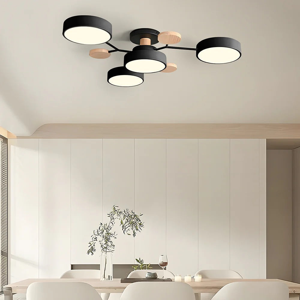LED Plafondlamp Halo Cirkel IJzer Acryl Dimbaar 4 5 6 7 Lichtpunten Modern Design Woon Slaapkamer Verstelbaar | Sulvida