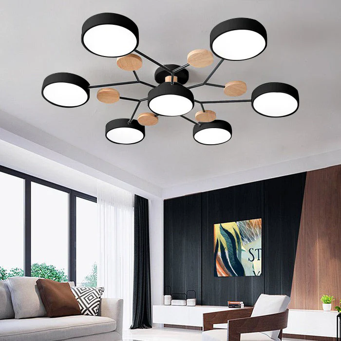 LED Plafondlamp Halo Cirkel IJzer Acryl Dimbaar 4 5 6 7 Lichtpunten Modern Design Woon Slaapkamer Verstelbaar | Sulvida