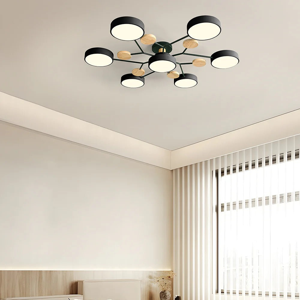 LED Plafondlamp Halo Cirkel IJzer Acryl Dimbaar 4 5 6 7 Lichtpunten Modern Design Woon Slaapkamer Verstelbaar | Sulvida