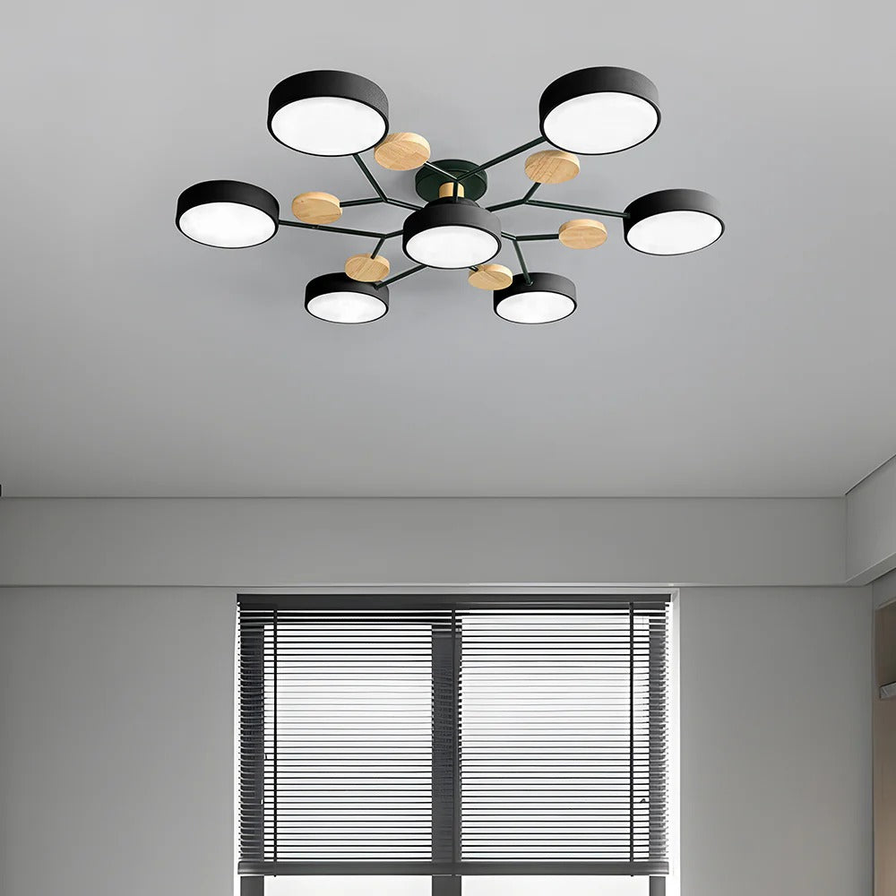 LED Plafondlamp Halo Cirkel IJzer Acryl Dimbaar 4 5 6 7 Lichtpunten Modern Design Woon Slaapkamer Verstelbaar | Sulvida