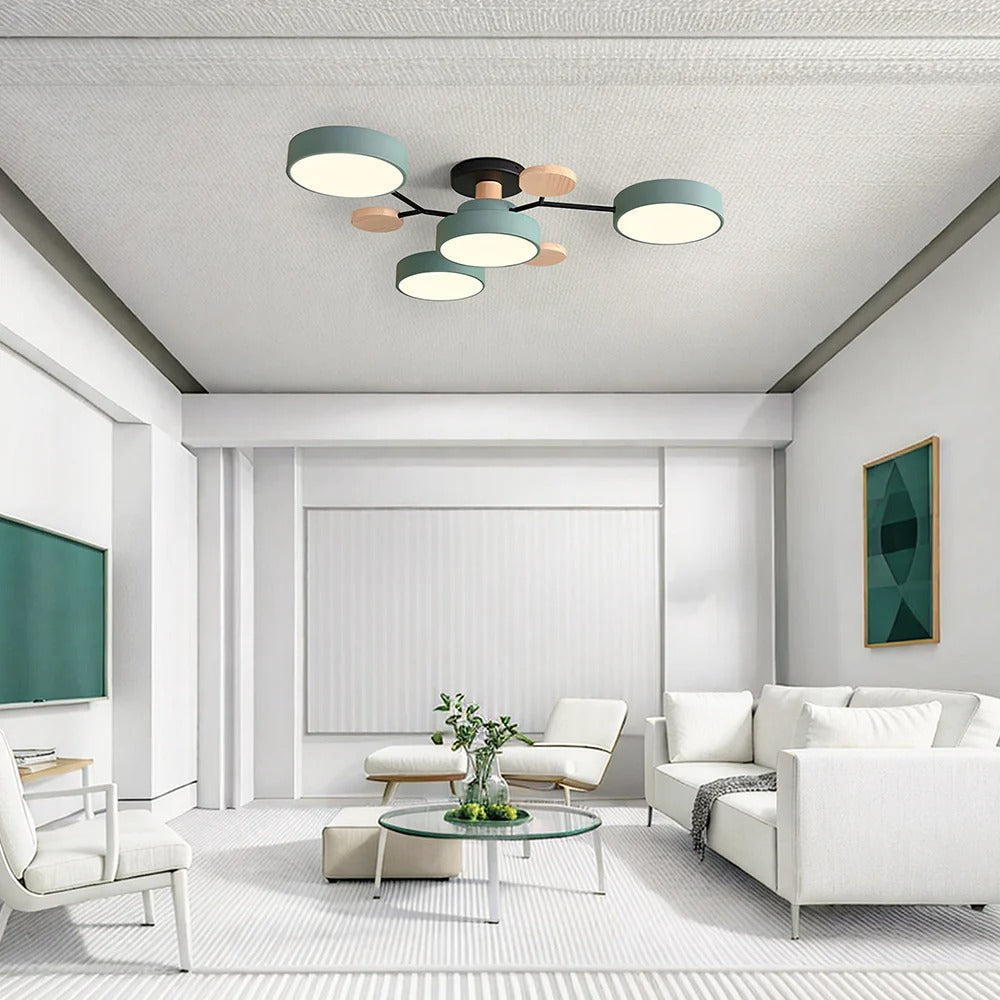 LED Plafondlamp Halo Cirkel IJzer Acryl Dimbaar 4 5 6 7 Lichtpunten Modern Design Woon Slaapkamer Verstelbaar | Sulvida