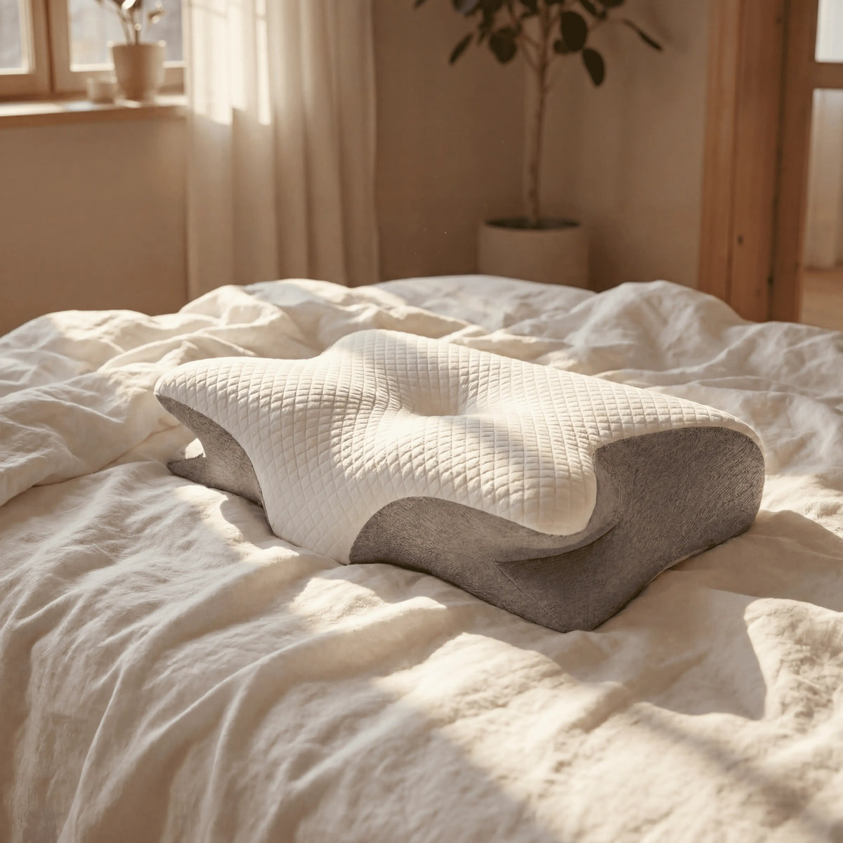 Ergonomisch Hoofdkussen Memory Foam Neksteun Alle Slaaphoudingen Ademend Katoen Drukverlagend Comfort | Sulvida