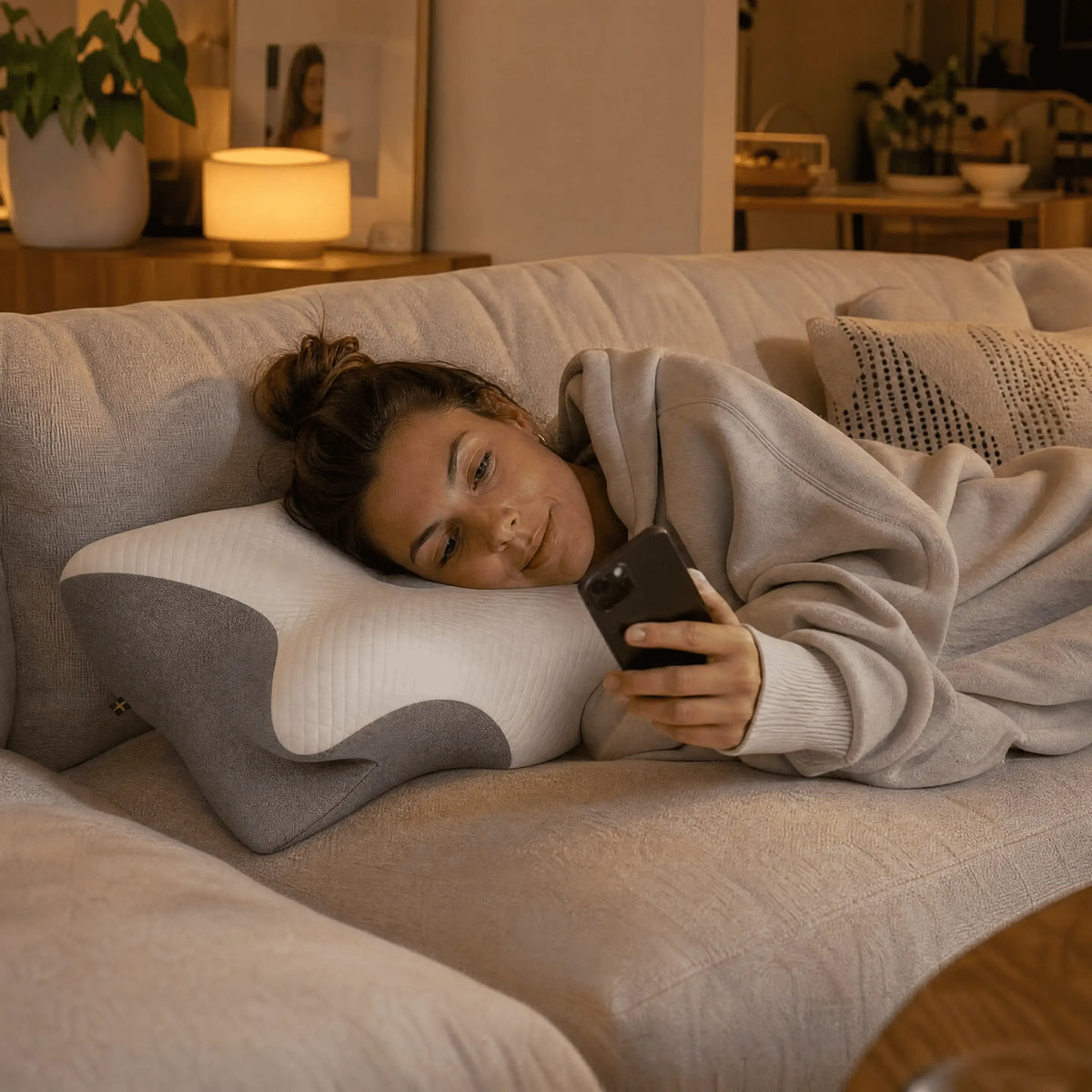 Ergonomisch Hoofdkussen Memory Foam Neksteun Alle Slaaphoudingen Ademend Katoen Drukverlagend Comfort | Sulvida