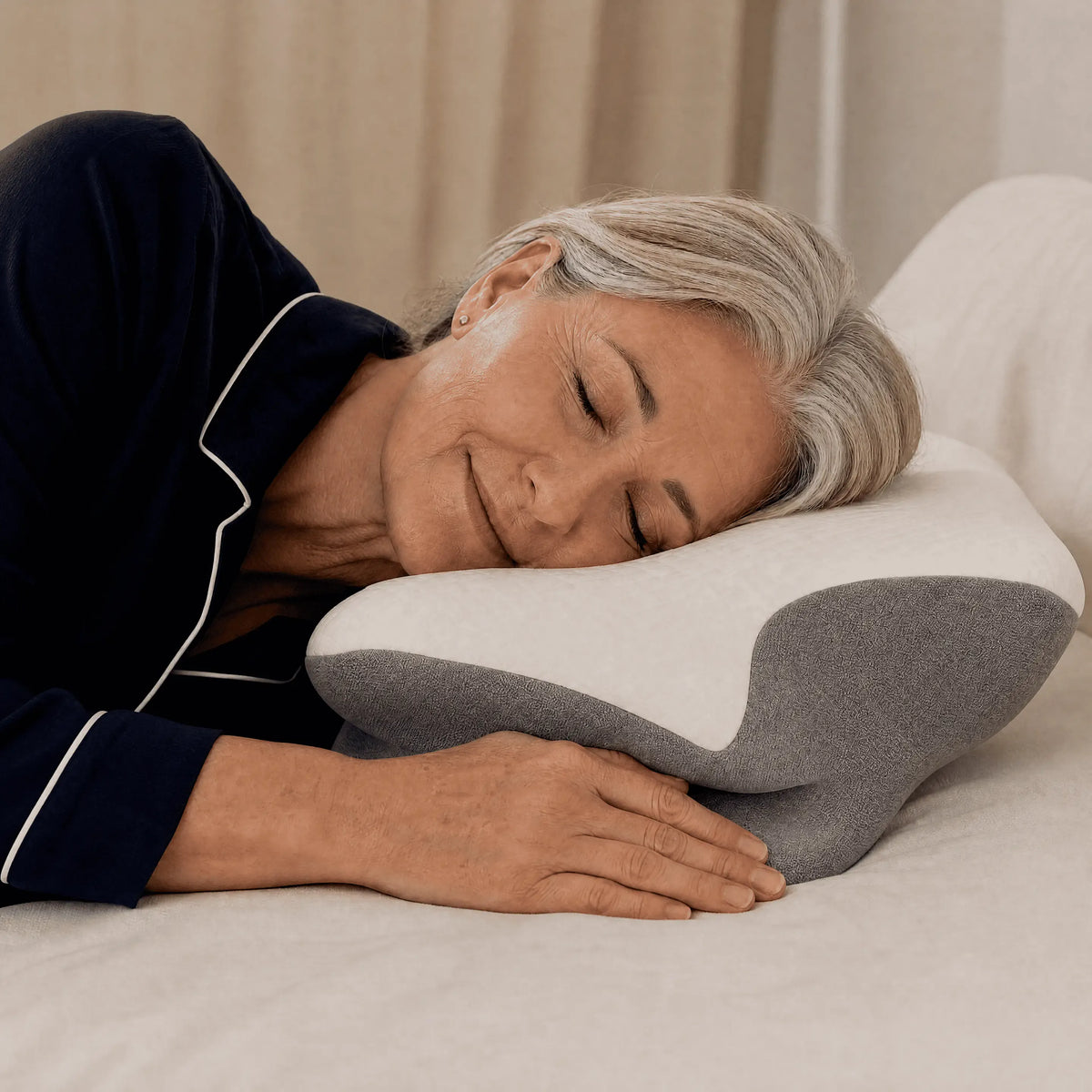 Ergonomisch Hoofdkussen Memory Foam Neksteun Alle Slaaphoudingen Ademend Katoen Drukverlagend Comfort | Sulvida