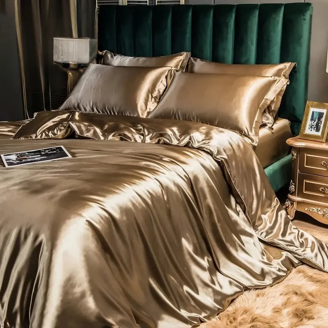 Zijden Dekbedovertrek Set Moerbei Zijde Luxe Beddengoed met Hoeslaken Kussenslopen 1,5m 1,8m Bed Slaapkamer | Sulvida