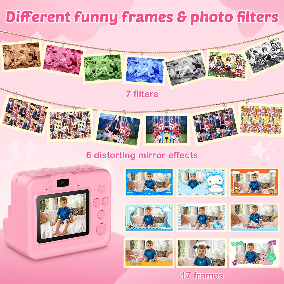 Appareil photo instantané avec impression pour enfants, appareil photo HD 1080P avec mémoire de 32GB et stylos de couleur, jouet créatif | Sulvida