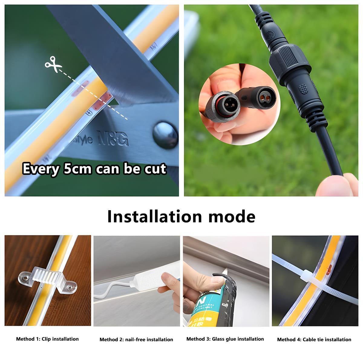 Flexibele Zonne LED Strook 5 meter Waterdicht Buitenverlichting Warm Wit 3000K Tuinpad Terras Sfeerverlichting | Sulvida