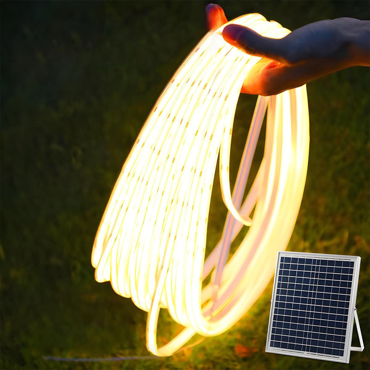 Flexibele Zonne LED Strook 5 meter Waterdicht Buitenverlichting Warm Wit 3000K Tuinpad Terras Sfeerverlichting | Sulvida
