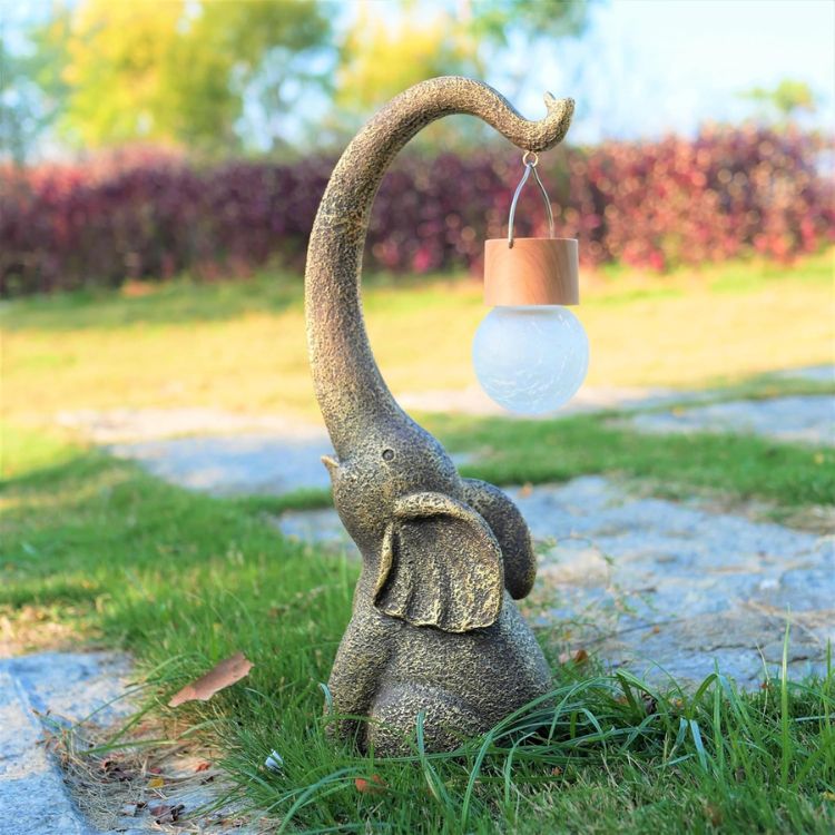 Decoratieve Olifantenlamp op Zonne-energie Metalen Tuinverlichting Warm Licht Tuin Terras Buiten Decoratie | Sulvida