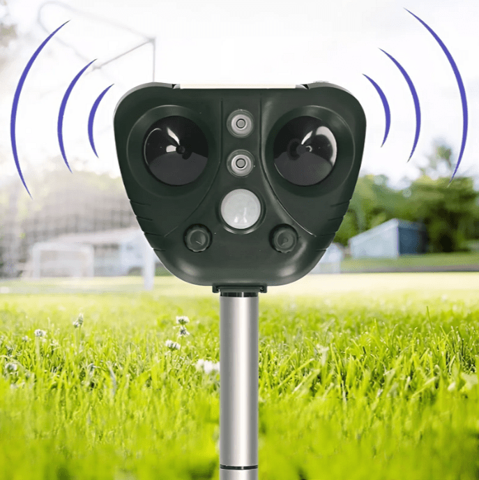 Zonne-energie Vogelverjager Ultrasone Geluid Beweging Tuin Balkon Vogels Verjagen LED-lichten IP44 Waterdicht | Sulvida