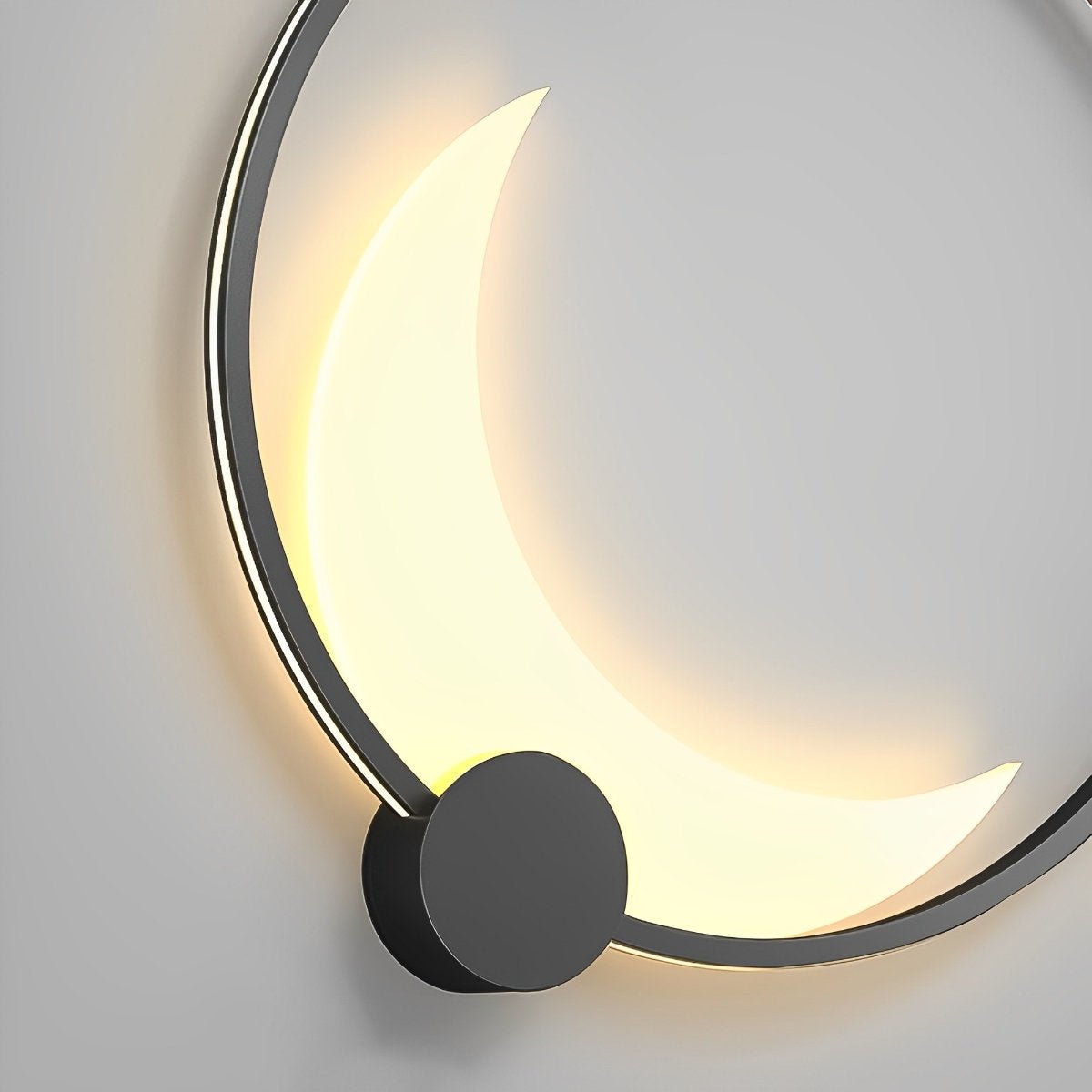 Zonne-energie Wandlamp Halve Maan Zwart Weerbestendig LED Buitenverlichting voor Tuin Terras Balkon Patio | Sulvida