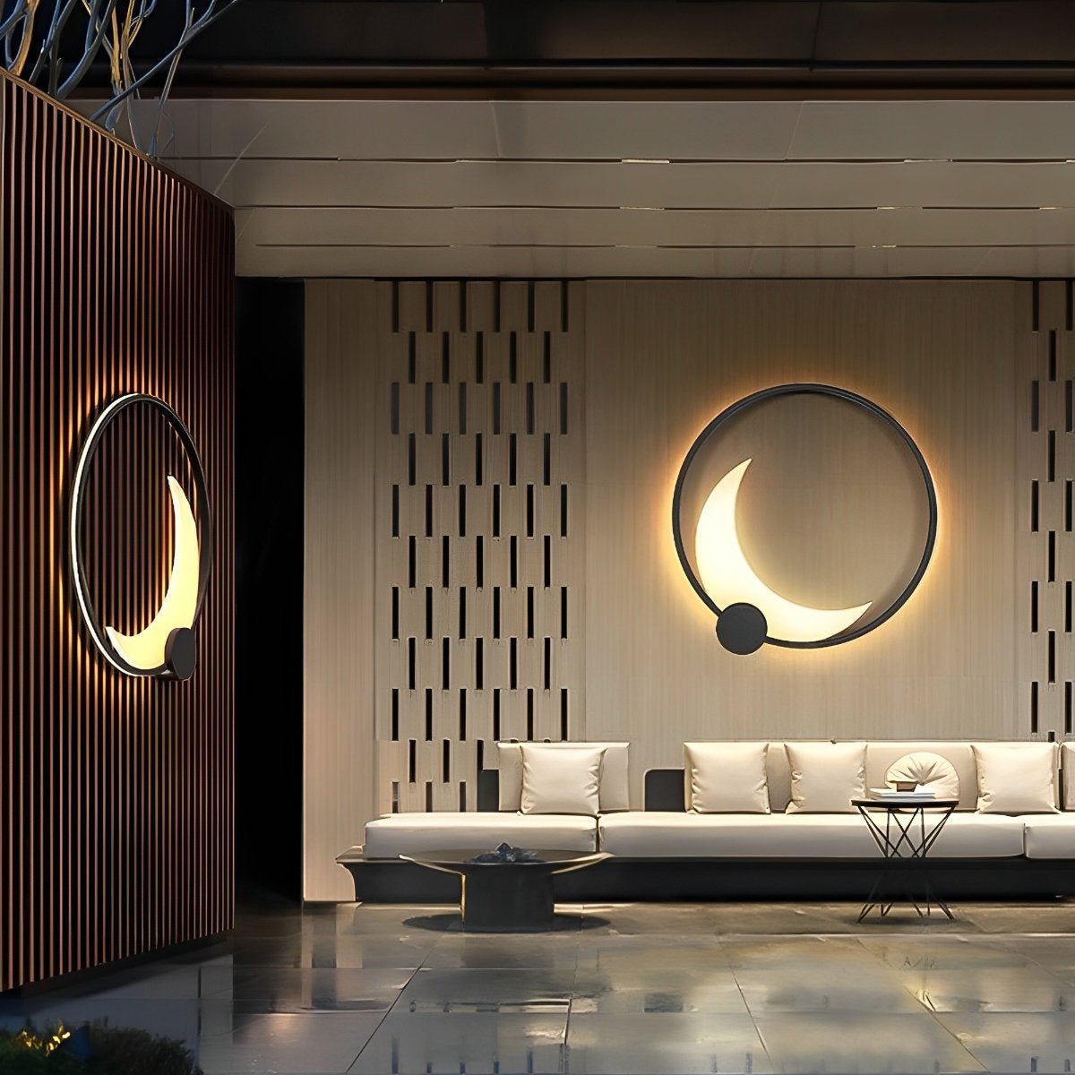 Zonne-energie Wandlamp Halve Maan Zwart Weerbestendig LED Buitenverlichting voor Tuin Terras Balkon Patio | Sulvida