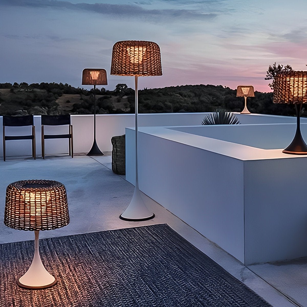 Vlechtwerk Staande Buitenlamp LED Solar IP65 Waterdicht Terras Tuin Padverlichting Warm Wit 3000K Sfeerlamp | Sulvida