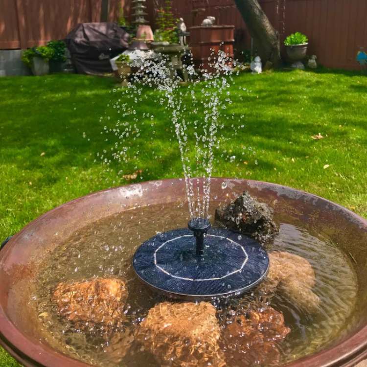 Zwevende zonne-fontein met drijfsysteem voor vijver tuin vogelbad dierenleven outdoor waterspel decoratie | Sulvida