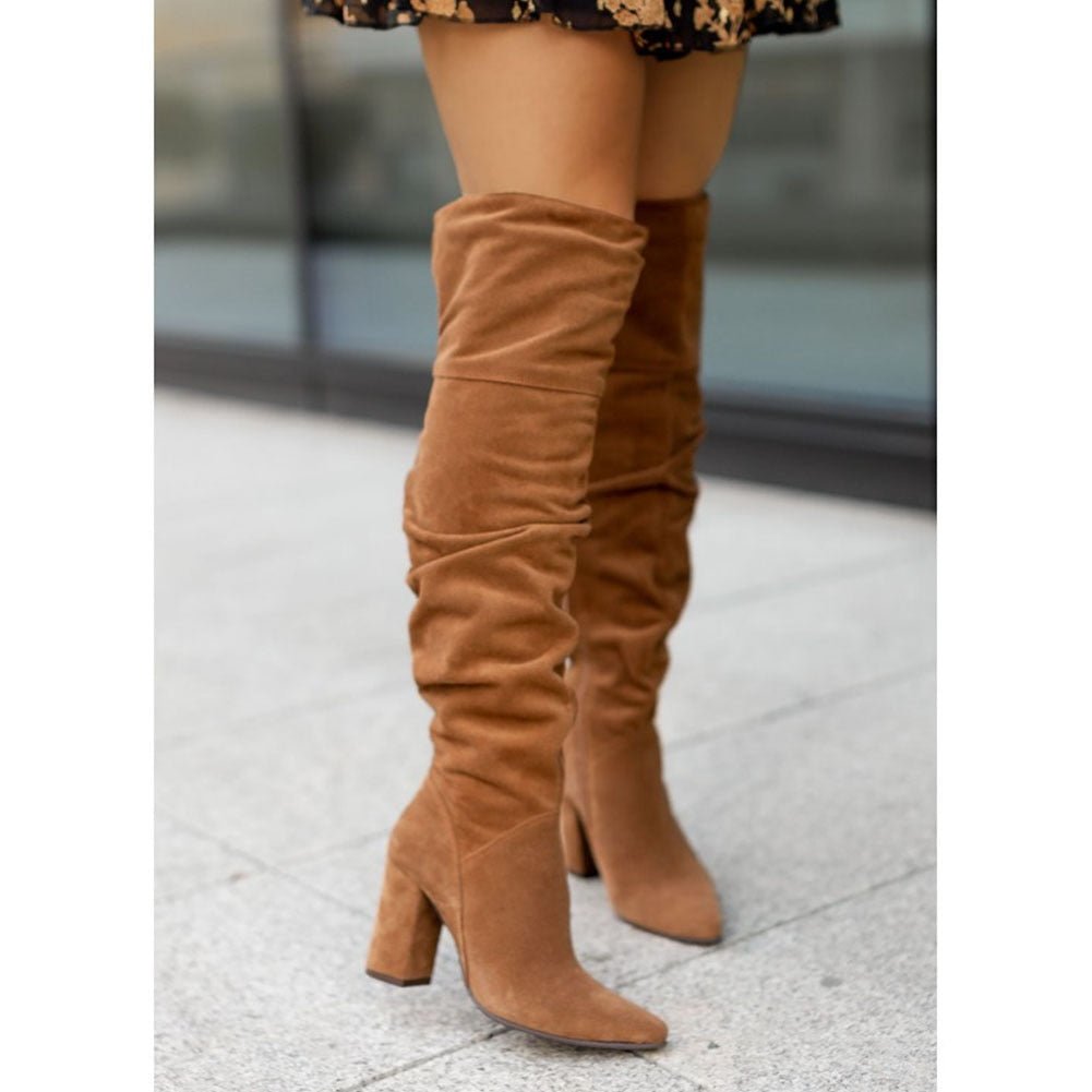 Bottes hautes pour femme, cuissardes en tissu, coupe classique, confortables, tendance et élégantes, pour l’automne et l’hiver | Sulvida