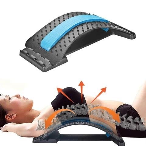 Étireur de dos orthopédique, appareil d’entraînement et de massage du dos bleu, étirement et relaxation à domicile | Sulvida