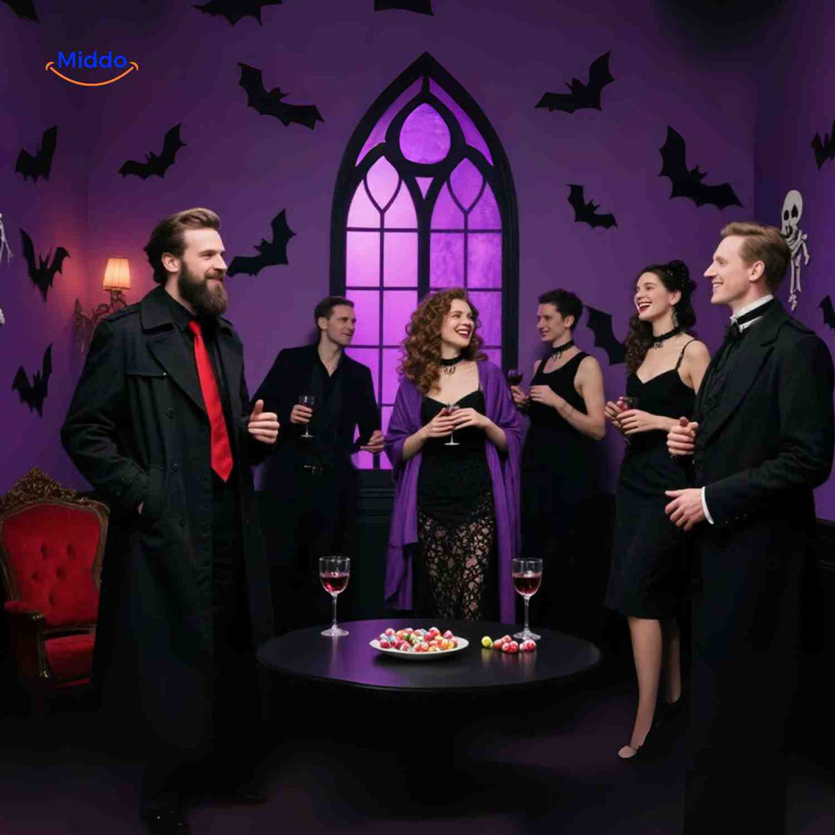 3D Wanddecoratie met LED-Verlichting Halloween Vleermuis Spin Spook Muurstickers Glow Effect Feestdecoratie | Sulvida