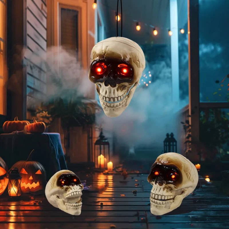 Halloween Doodskop Decoratie met Bewegingssensor LED-verlichting Geluid Griezel Schedel Feestdecoratie | Sulvida