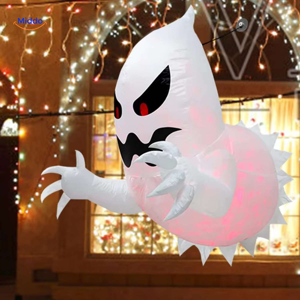 Opblaasbare Geest XL Halloween Decoratie Lichtgevend LED Buiten Binnen Zelfopblazend Spookfiguur Tuindecoratie | Sulvida