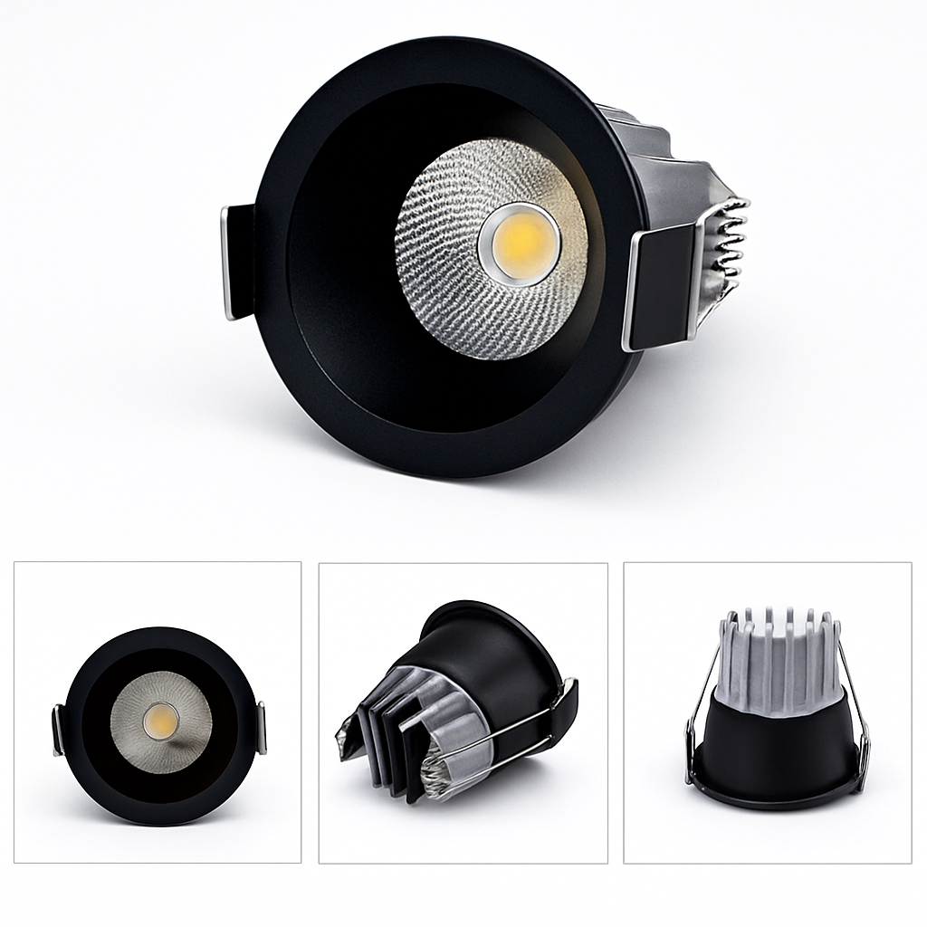 Inbouwspot LED Dimbaar 3W 5W COB Verlichting Aluminium Plafondlamp Anti-verblinding Zwart Wit Inbouw Spots | Sulvida